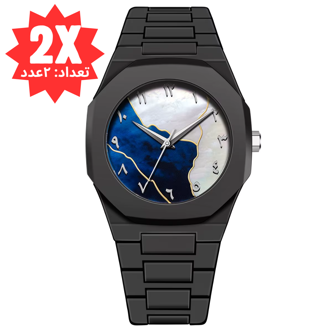 ساعت-مینیمال-اعداد-فارسی-سیاه-با-اعداد-مشکی-و-تم-سیاه